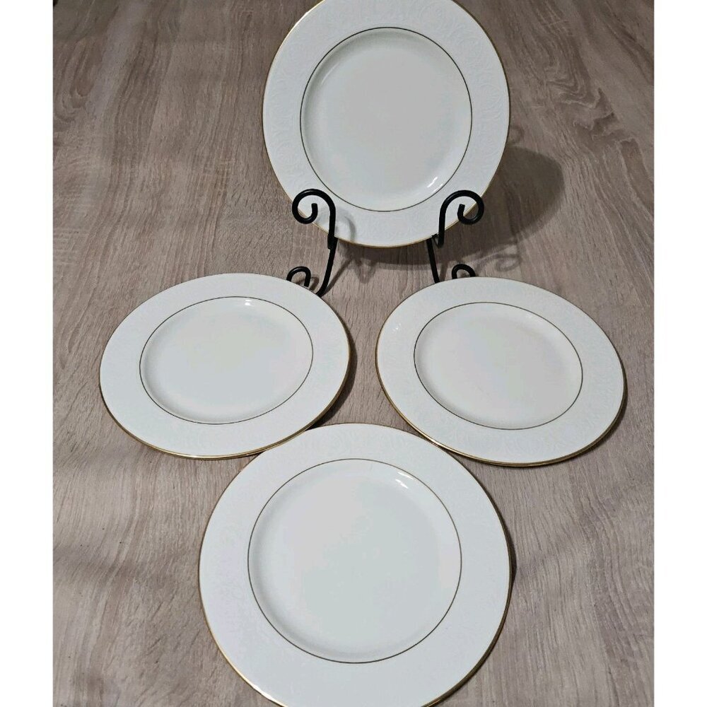 LENOX COURTYARD GOLD Salad Plate 8" made in USA Set Of 4 Euc